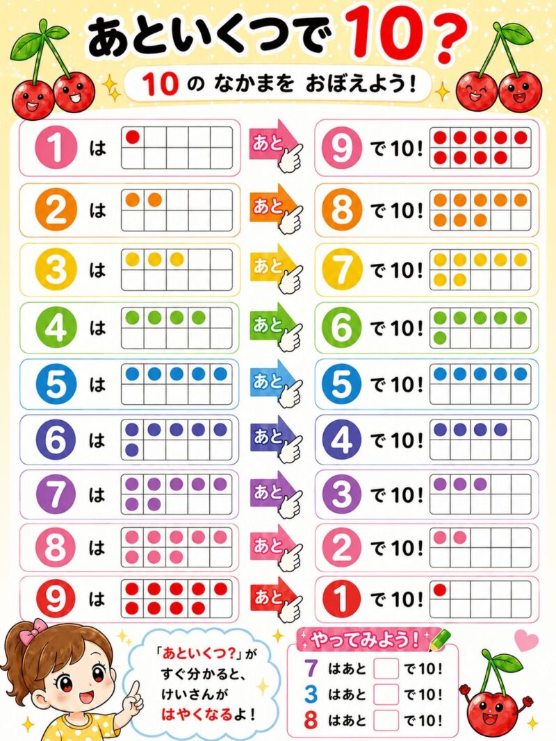 あといくつで１０？視覚支援カード