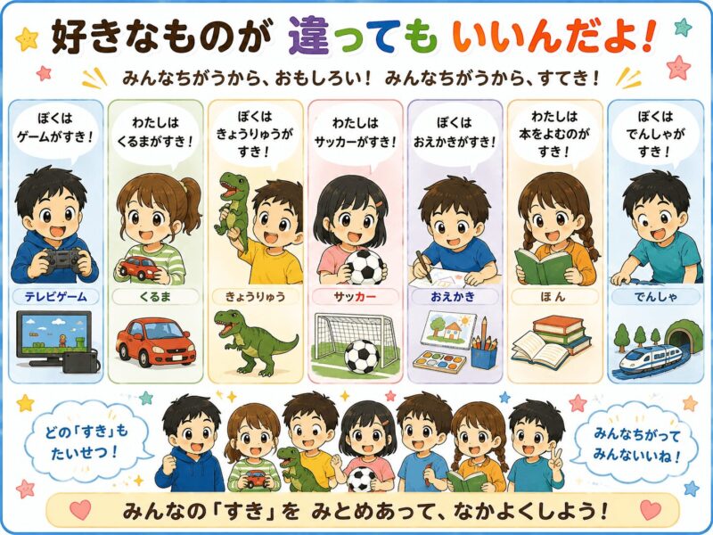 好きなものが違ってもいいんだよ!視覚支援カード