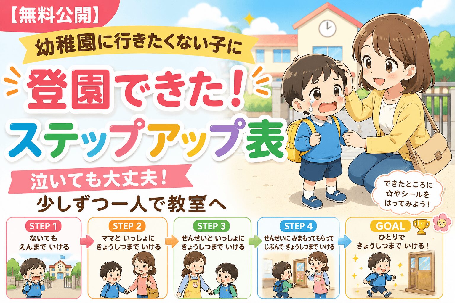 登園できた！ステップアップ表視覚支援