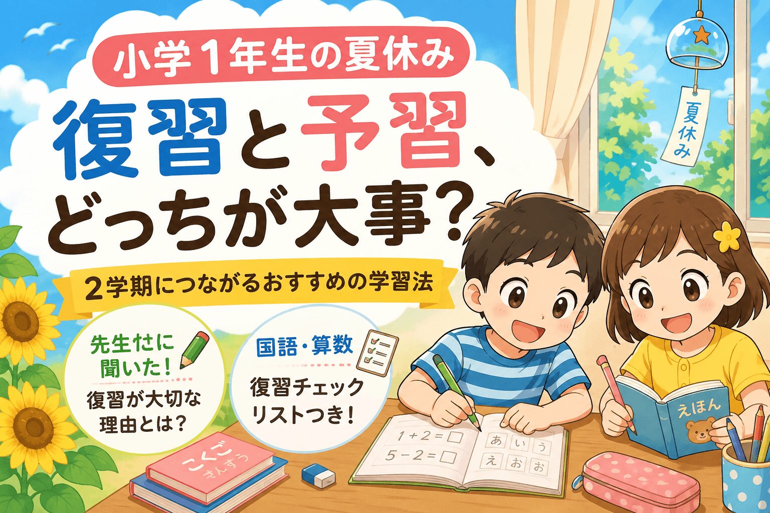 小1夏休み復習と予習どっちが大事？