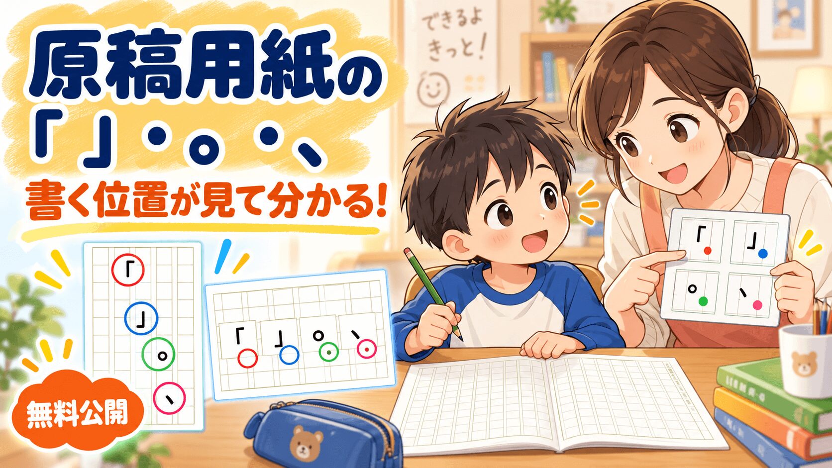 かぎかっこの位置が見て分かる視覚支援