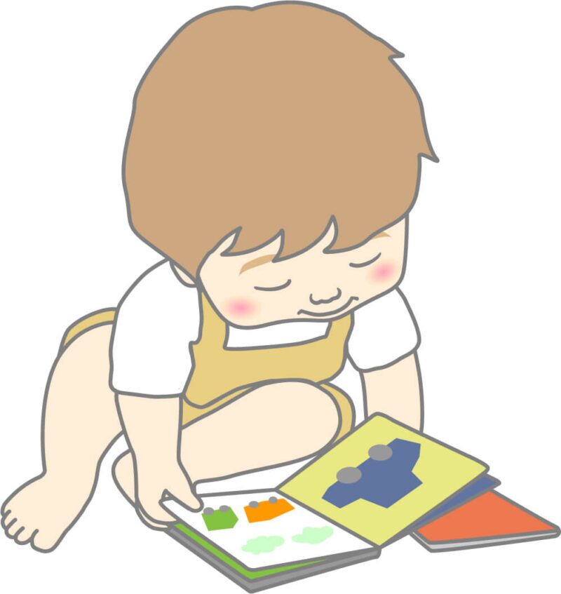 1歳の子どもにおすすめの絵本を読み聞かせる親子