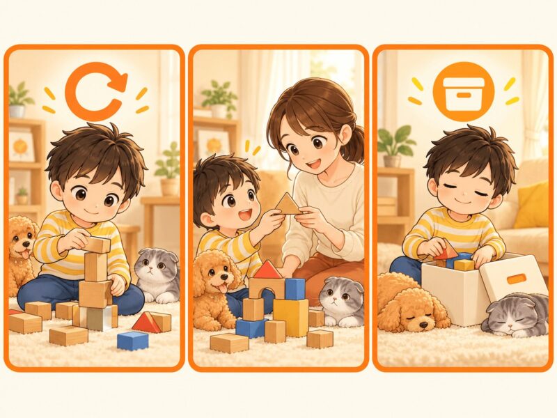 失敗した後にもう一回やる・手伝ってもらう・今日はやめるから選べる視覚支援イラスト