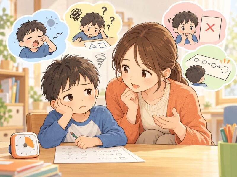 家で勉強しない理由を子どもと一緒に考える母親