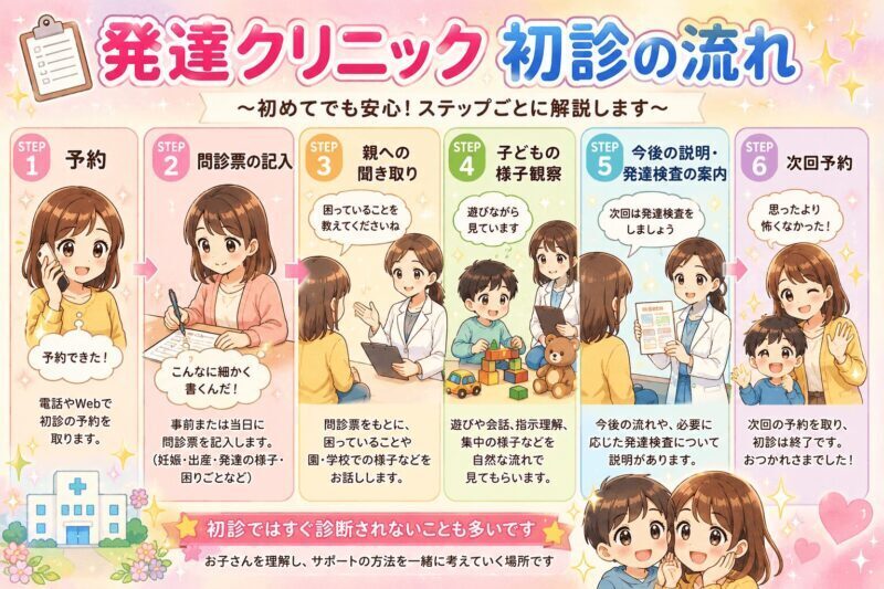 発達クリニックの初診の流れ