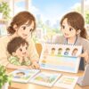 児童発達支援の2026年度対象年齢と無償化を相談する親子のイラスト